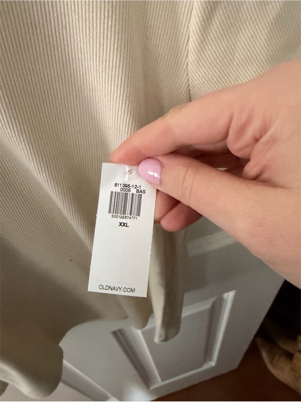 Old Navy Women's Short Sleeve Ribbed Tee in Light Beige - Picture 2 of 4
